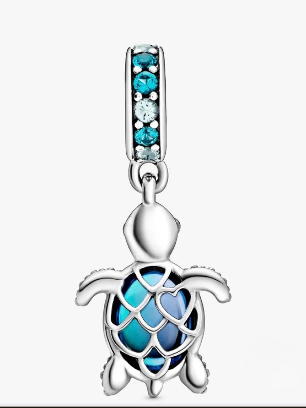 Pandora Blue Murano Glass Sea Turtle Dangle Charm Sterling Silver Keepsake - Picture 3 of 13